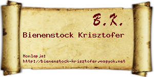 Bienenstock Krisztofer névjegykártya